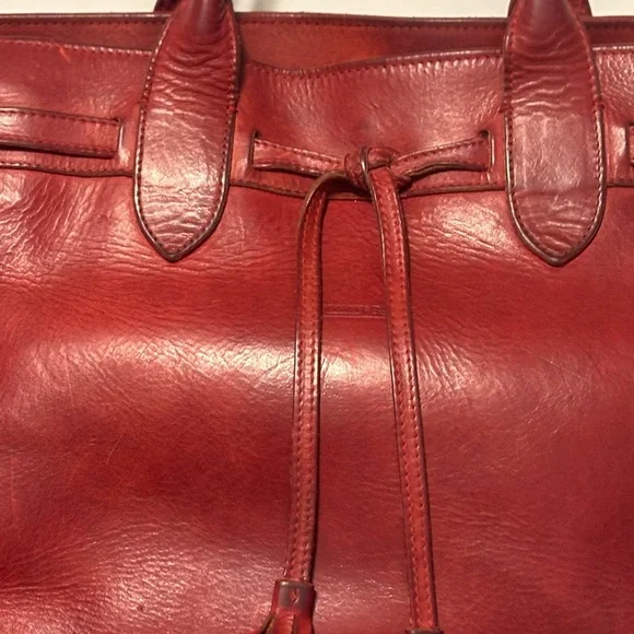 Dooney & Bourke Rich Red Leather Tote - Picture 1 of 5